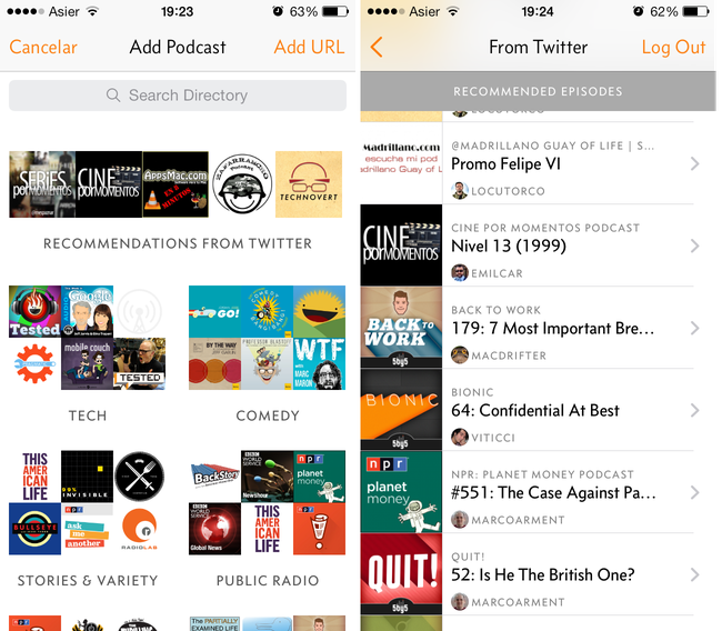 Recomendaciones en Overcast