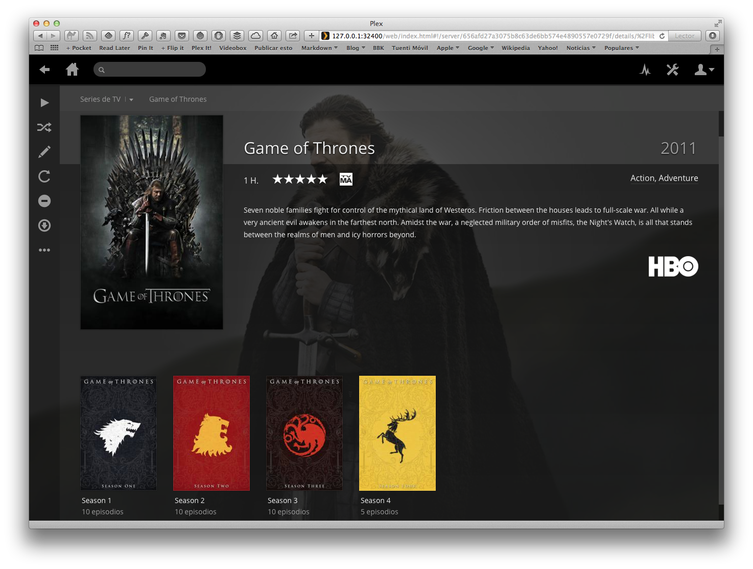 Plex - Series TV - Game of Thrones