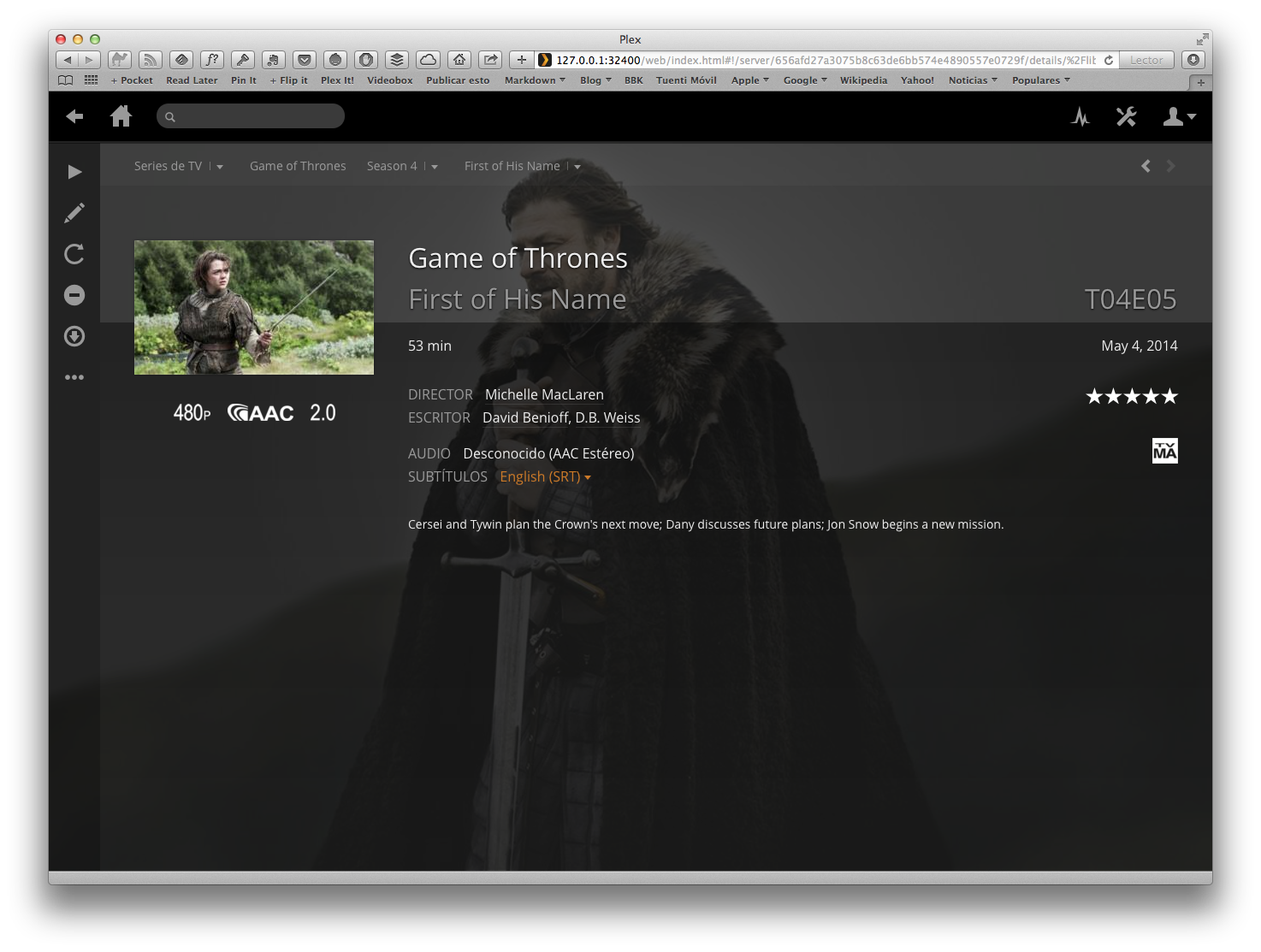 Plex - Series TV - Game of Thrones - Season 4 - Episode 5